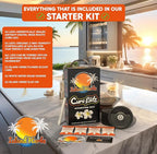 Digital Starter Curing Kit: V2 Lid Set - 4 Airtight Digital Wide Mouth Mason Jar Lids, Celsius/Fahrenheit, ON/OFF Switch + 8G Organic 2 Way Humidity Packs (4-Pack)