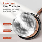 10 Pcs Pots and Pans Set Non Stick, Nonstick Kitchen Cookware Sets Detachable Handle, Induction Pots and Pans Set with Removable Handle, RV Cookware Set for Camping, Oven Safe, PFOS, PFOA Free, Black