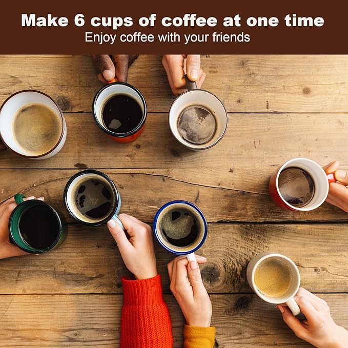 6 Cup Manual Espresso Maker, Small Espresso Machines for Home, Cuban Coffee Maker with Detachable Base & Overheat Protection,Cafeteras Electricas Modernas Moka Pot, Greca Electrica De Cafe Gift