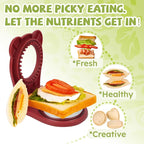 Uncrustables Sandwich Maker Sealer Cutter, Crustless Sandwich Cutter, PB&J Uncrustable Maker - Color Dark Red, Round Shape