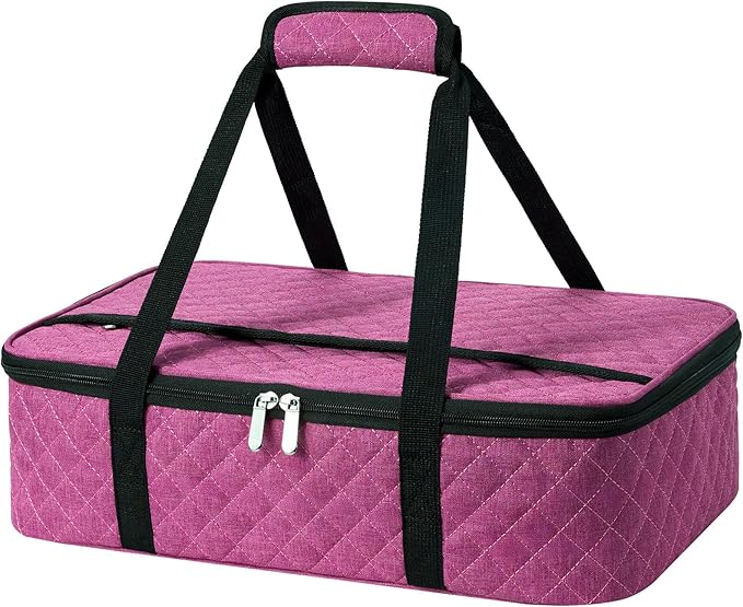 Lunch Bag - Large Insulated Casserole Carrier, Reusable Lunch Box for Men/Women, Insulated Lunch Bag Leakproof Lunchbox for Men Adults Work Picnic Hiking Beach(Pink) 17.12" x 11.42"x 4.53"