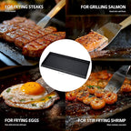 LotFun 30" x 15" Carbon Steel Cooking Griddle for Outdoor Gas Grill, Universal Griddle Flat Top Plate Insert with Grease Groove and Removable Handles for Electric/Charcoal/Gas Grill, Camping,Party
