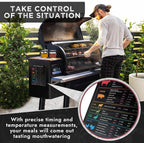 Levain & Co Meat Temperature Magnet & BBQ Smoker Guide - Pellet Grill Accessories - Wood, Time, & Temp - Grilling Gifts for Men