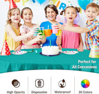 12-Pack Premium Plastic Tablecloth 84in. Round Table Cover - Teal