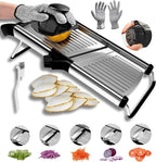 GROA Mandoline Slicer For Kitchen- Mandolin Potato Slicer Onion Slicer Veggie Slicer Tomato Slicer in Kitchen Essentials with Resistant Gloves- Adjustable Stainless Steel Vegetables Slicer Food Slicer