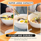 Serving Bowls, Large Salad Bowls, 9 Inch White Serving Bowl for Salad, Soup, Side Dishes, Pasta, Large Ceramic Bowl Set for Entertaining, Dinner Parties, Set of 2 (9 inch, set of 2)