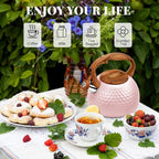 GGC Tea Kettle for Stove Top, Loud Whistling Kettle for Boiling Water Coffee or Milk, 3.1 Quart 3L Heavy Stainless Steel Pink Kettles with Wood Pattern Handle, Unique Button Control Kettle Outle