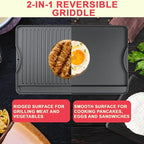 DcYourHome Cast Iron Griddle for Camp Chef Explorer 2/3-Burner,Single Burner,3X,2X Stove,Reversible Griddle Pan for All Camp Chef 14" x 16" & Most Cooking Charcoal/Gas/Propane/Electric Grill