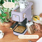 Beautiful 20-Bar Slim Espresso Machine | Single & Double Shot Programmable Brewing, Compact 4.7-in Width, Stainless Cup Warmer, Auto Shut-Off, 50 oz Tank (Lavender)