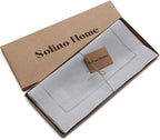 Solino Home Linen Soft Grey Table Runner 72 Inches Long - 100% Pure Linen Hemstitch Table Runner 14 x 72 Inch for Dresser, Dining, Summer, Fall, Autumn, Halloween - Classic Hemstitch