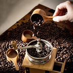 6 Pack Acacia Wood Coffee Scoops, Small Wooden Coffee Spoons for Jars and Containers Set of 6 Tablespoon Bean Scoop Cute Coffee Beans Measuring Scoop for Cooking Bath Salt,