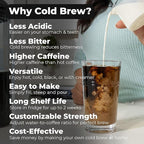 VINCI Cold Brew 360, Plastic Cold Brew Coffee Maker Featuring Patented Dual Filter 360 Brewing Technology, Cold Brew for Iced Coffee (1.4 Liter / 47 FL.OZ)