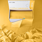 Exquisite Party Solids 54 Inch X 300 Feet Yellow Plastic Table Cover Roll in A Cut - to - Size Box with Convenient Slide Cutter. Cuts Up to 36 Rectangle 8 Feet Plastic Disposable Tablecloths