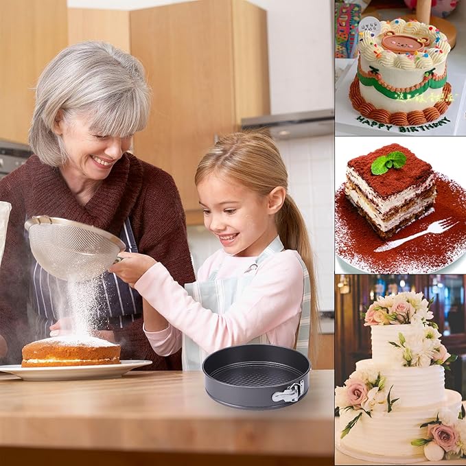 Springform Pan, Nonstick Cake Pan, Round cheesecake pan with leak-proof non-stick bottom removable bakeware.Cheesecakes, Pizzas and Quiches. (7+8+8.5+9.5+10+11 Inches)