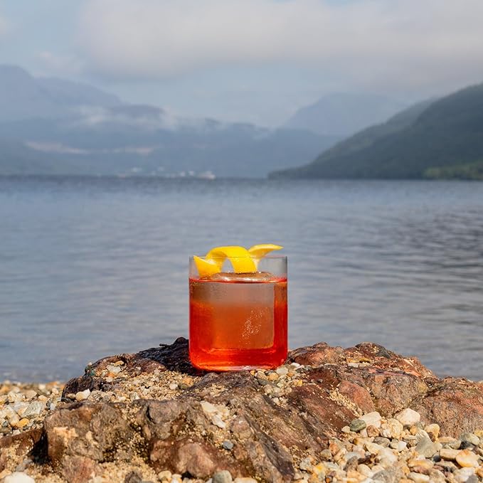 NUDE Whiskey Glasses Set of 4 DOF – 13.25 oz Premium Lead-Free Crystal Old Fashioned Rocks Glasses for Whisky, Scotch & Bourbon – Subtle Curved Base, Dishwasher Safe Barware