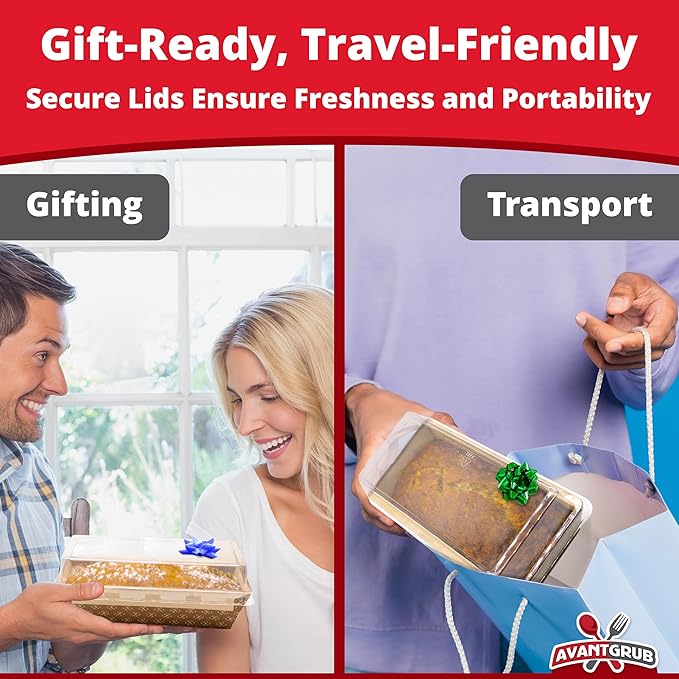 Chef-Grade Elegant 1Lb Paper Loaf Pans 50 Pk. Best Disposable Bakeable Kraft Pan Supply for Baking Bread, Small Meatloaf, Lemon Bundt Cake, Sweets for Holiday Gifts, Bake Sales or Fundraiser.