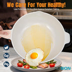 AOSION 12 Inch Nonstick Ceramic Deep Frying Pan,5.5QT Sauté Pan with lid,Large Skillet with Steam Rack,Healthy Jumbo Cooker,Stay Cool Handle,Induction Compatible, PFOA & PFAS Free. (BLUE)