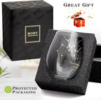 HOHY Sagittarius Zodiac Wine Glass - 20oz, Crystal Stemless, Star Constellation, Astrology Gift for Women & Men