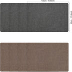 Myir JUN Placemats Dual Sided, Faux Leather Place Mats Set of 8 Indoor Placemat for Dining Table Non-Slip Washable Place Mat Heat Resistant Outdoor Table Mats (Set of 8, Gray Brown)