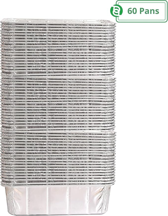 PARTY BARGAINS 2 Lb Aluminum Loaf Pan - 60 Pack, 8.5" x 4.5" x 2.5" Heavy Duty Disposable Bread Pans for Perfect for Baking, Lasagna, Meatloaf & Food Serving (Max 240°C)