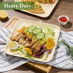 ECOLipak 10 Inch Compostable Palm Leaf Plate Like Bamboo Plate, 50 Pack Disposable Biodegradable Plates Suitable for Party, Dinner