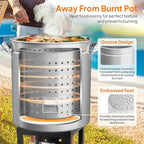 ROVSUN 82-Quart Stainless Steel Turkey Fryer & Seafood Boil Pot with Basket, Lid & Hook, Large Stock Pot for Outdoor Cooking of Turkey, Crawfish, Crab, Lobster & Shrimp