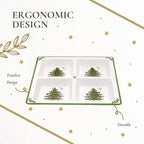 Spode Christmas Tree Melamine 4-Section Tray, 13.5-Inch Divided Holiday Serveware for Nuts, Candy, Condiments - Festive Tableware - Durable Holiday Entertaining Accessory for Indoor & Outdoor Use