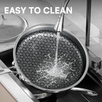 Non Stick Frying Pans Set with 3 Lid, Non-Toxic Hybrid Pans Set Nonstick (8+10+12inch),Pan for cooking, nonStick Cookware, Dishwasher and Oven-Safe Cookware Sets, Stainless Steel Skillets
