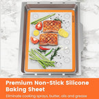 HOTPOP Silicone Baking Mats 0.75mm, Non-Stick Macaron Silicone Baking Mats - Silicone Sheet for Bake Pans and Rolling with Outlines for Pastries (3 HALF SIZE)