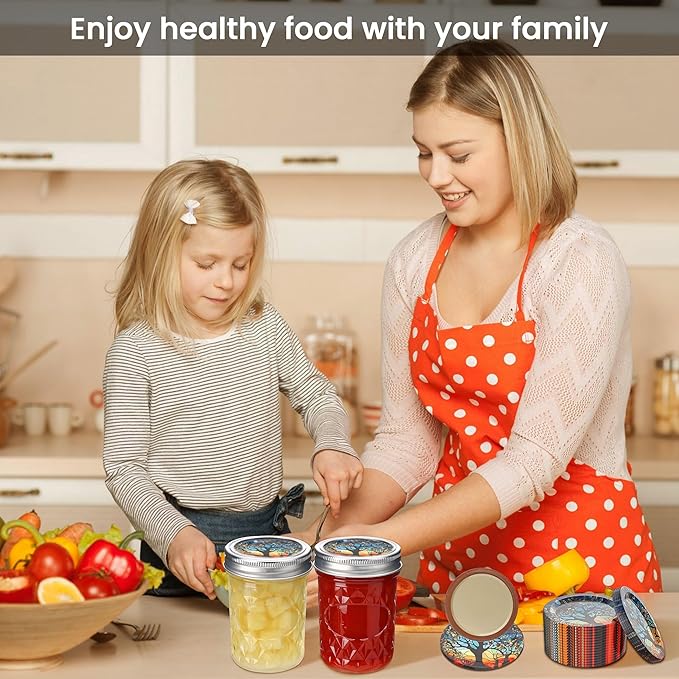 50Pcs Canning Lids Regular Mouth, Superb Canning Lids Not Easy to Rust Excellent Air Tightness, Thick Mason Jar Lids Prevent Warping - Food Grade Material (Blue)