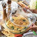 Simax Casserole Dish with Lid, 3.5 Quart Round Glass Casserole Dishes for Oven with Lid and Handles, Baking Dishes for Oven, Covered Bowl for Cooking, Baking, Serving, Microwave, Dishwasher, and Oven Safe Cookware