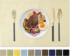 Romanstile Cloth Placemats Set of 4-12 x 18 Inch, Heat Resistant Double Layered Thickened Burlap Place Mats, Washable Linen Farmhouse Table Mats for Kitchen/Dining/Party/Outdoor, Cream