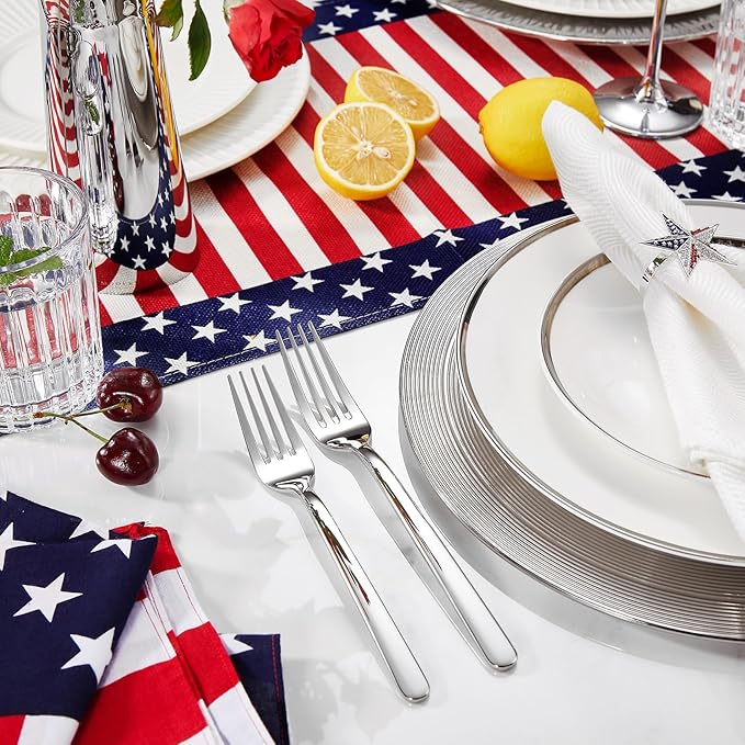 KEAWELL Premium Lucent Silverware Set, 45-Piece Mirror-Polished 18/10 Stainless Steel Flatware, Dishwasher Safe for Refined Dining and Entertaining (45, Silver)