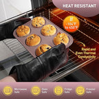 2 Pack 6 Cups Jumbo Muffin Pan with Metal Reinforced Frame Silicone Molds Egg Bites Silicone Circle Cookie Molds Extra Large Muffin Tin Jumbo Tart Pans Baking Sheet Set for Sandwiches