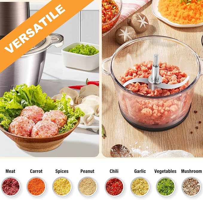 All Stainless Steel Food Processor Blade, Universal 8 Cup Plastic-Free Chopper Part Compatible with Ganiza, KOIOS, Bar, Syvio, CEUKOZ, Kitchen in the box, Homeleader, Homeasy and Most 8 Cup/2L Bowls