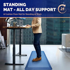 Anti Fatigue Mat Floor Kitchen Mat, FEATOL Standing Desk Mat Foam Cushioned Anti Fatigue Mats Comfort Standing Pad 9/10 Inch Thick (20" x 39", Blue)