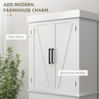 HOMCOM 72" Tall Kitchen Pantry Cabinet with Adjustable Shelves, Farmhouse Storage Cabinet with Barn Doors, Drawer and 5-Tier Shelf, Freestanding Cupboard, White