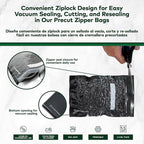 5" x 8" Recloseable Zip Storage Bag (100 Count) 5.5 Mil Durable - BPA Free Commerical Food Grade Reusable Resealable Zipper Vacuum Seal (Black and Black)