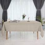 D'Moksha Homes Natural Linen Tablecloth for Rectangle Tables 60 x 126 Inch - Classic Hemstitch 100% Pure Linen Natural Tablecloth - Machine Washable Cloth Table Cloth for Summer, Fall and Halloween