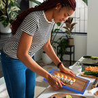 Titanium Cutting Boards for Kitchen - Dual-Sided Cutting Board with Pure Titanium and Wood Surface, Durable Chopping Board, Easy to Clean with Juice Groove - Large 15 x 10 (Blue)