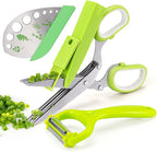 VIBIRIT Herb Scissor, Leaf Stripper, Stainless Steel 5 Blade Kitchen Scissors,Peelers for Kitchen,for Chopping Chive, Vegetables, Salad,Collard Greens, Parsley, Rosemary As Christmas gifts