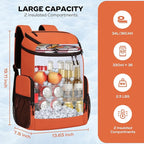 Maelstrom Backpack Cooler,36 Can Cooler Backpack,Soft Cooler Bag Insulated Leakproof,Lightweight Ice Chest Backpack,Travel Cooler Lunch Backpack for Camping,Hiking,Beach,Orange