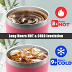 20 oz Tumbler Coffee Tavel Tumblers Bulk with Lid Stainless Steel Double Wall Vacuum Insulated Mug Powder Coated Cups fit Car Cupholder for Hot and Cold - Pink, 4Pack
