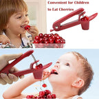 PCTC Cherries Pit Cherry pitter tool, Olives Cherry pitter Seed Stone Remover for Making CherryJam Cherries Corer Pitter Tool with Space-Saving Lock Design（Red)
