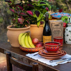 Cactus Canyon Ceramics Salsa Bowls - Spanish Terracotta Multicolor Decor - Small Serving Bowl (European Size), Festive Dinnerware 5 Piece Set - Dishwasher & Microwave Safe