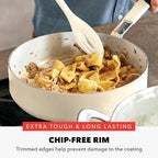 GreenPan x Bobby Flay 13 Piece Nonstick Cookware Pots and Pans Set, PFAS-Free Diamond Ceramic, Induction Suitable, Easy Clean Dishwasher & Oven Safe, Stay-Cool Silicone Handles, Glass Lids, Cream