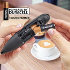 Zulay Kitchen Powerful Milk Frother Wand With 4 AA Duracell Batteries - Ultra Fast Handheld Drink Mixer - Electric Whisk Foam Maker for Coffee, Lattes, Cappuccino, Matcha & Creamer -