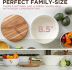 Authentic Wood and Ceramic Tortilla Warmer - Tortilla Holder with Lid - Bread Warmer - Pancake Holder- Roti Box - 8.5 Inches