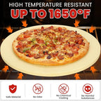 GOOD GAIN Pizza Stone for Oven Grill - Cordierite Baking Stone for Bread, Pies | 15'' Round Oven Stones for Cooking | Indoor,Outdoor | Durable, Heat Shock Resistant (Beige)