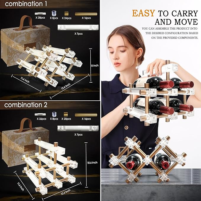 Countertop Bar Liquor Wine Bottle Holder Display Shelf, Wine Rack Organizer Storage Pantry Cabinet for Kitchen Decor